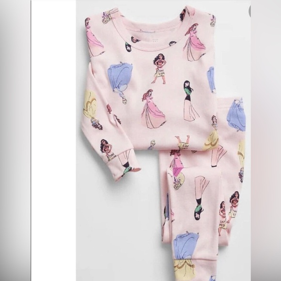 Baby GAP x DISNEY Organic Cotton Princess Characters 2 Piece Pajama 18-24 - Picture 1 of 4